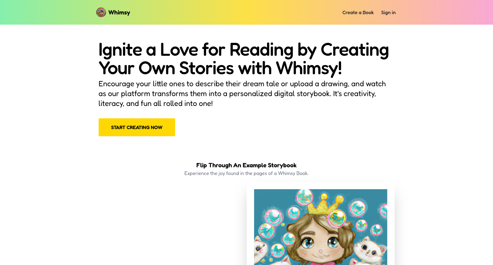 Whimsy - An AI-powered story app for kids icon