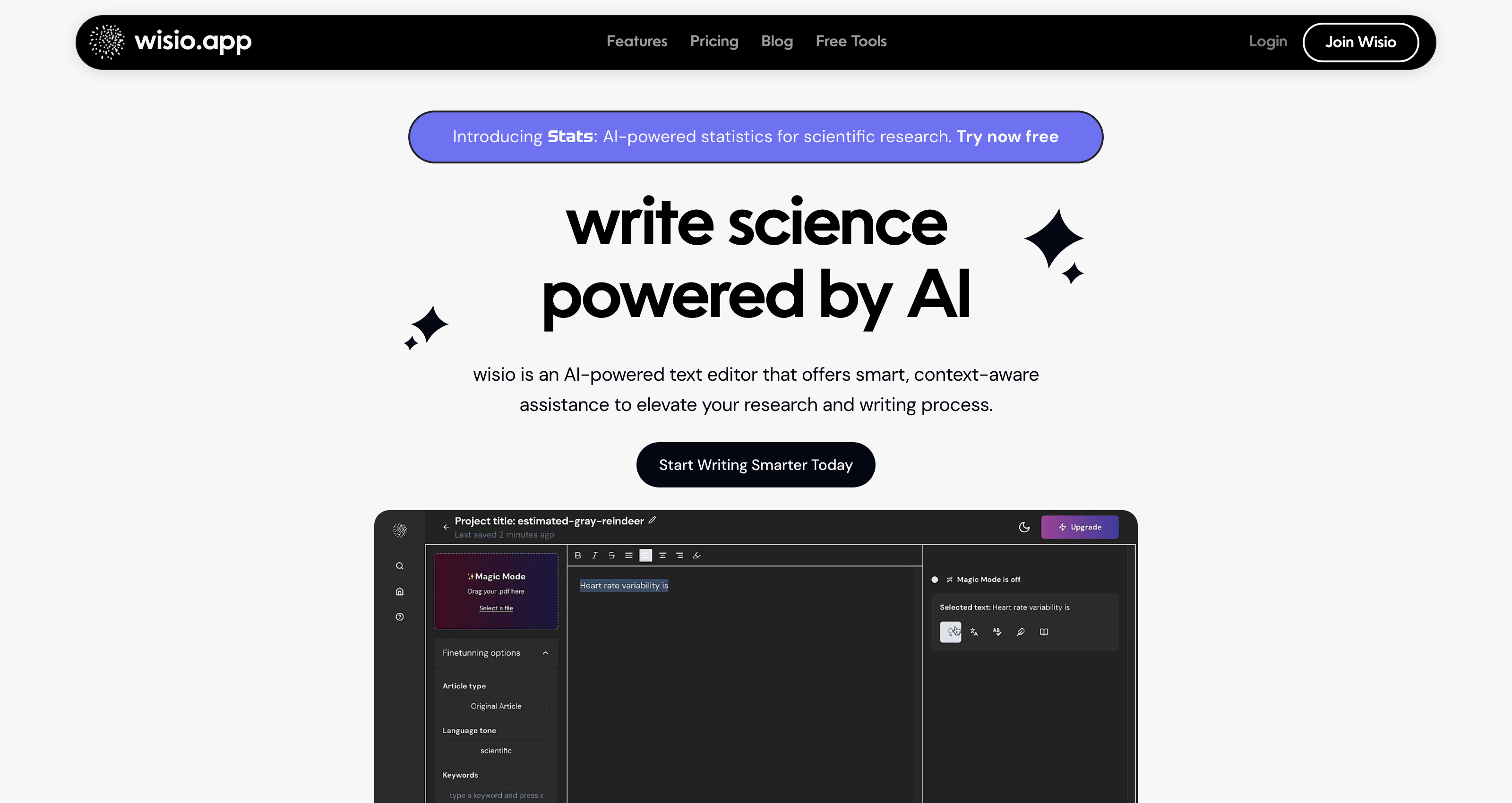 wisio | Write Science Powered by AI - AI for scientific writing icon