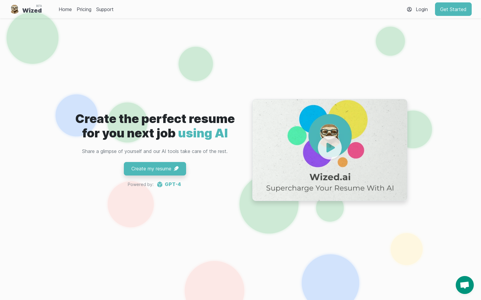 Wized.AI - GPT powered resume generator
