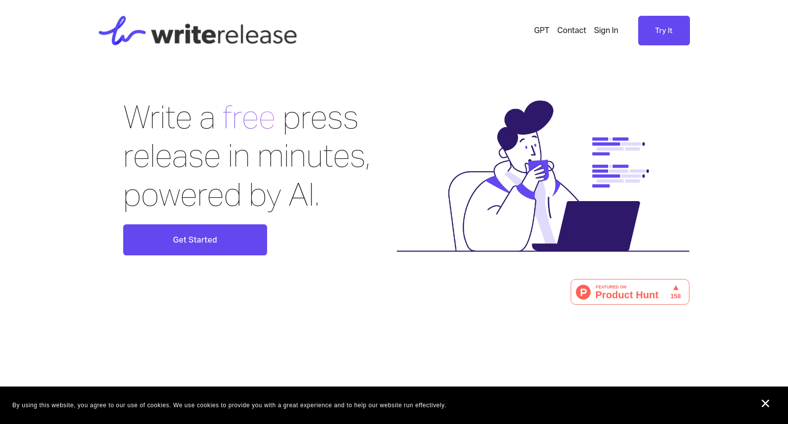 Write Release | Write a free press release in minutes, powered by AI icon