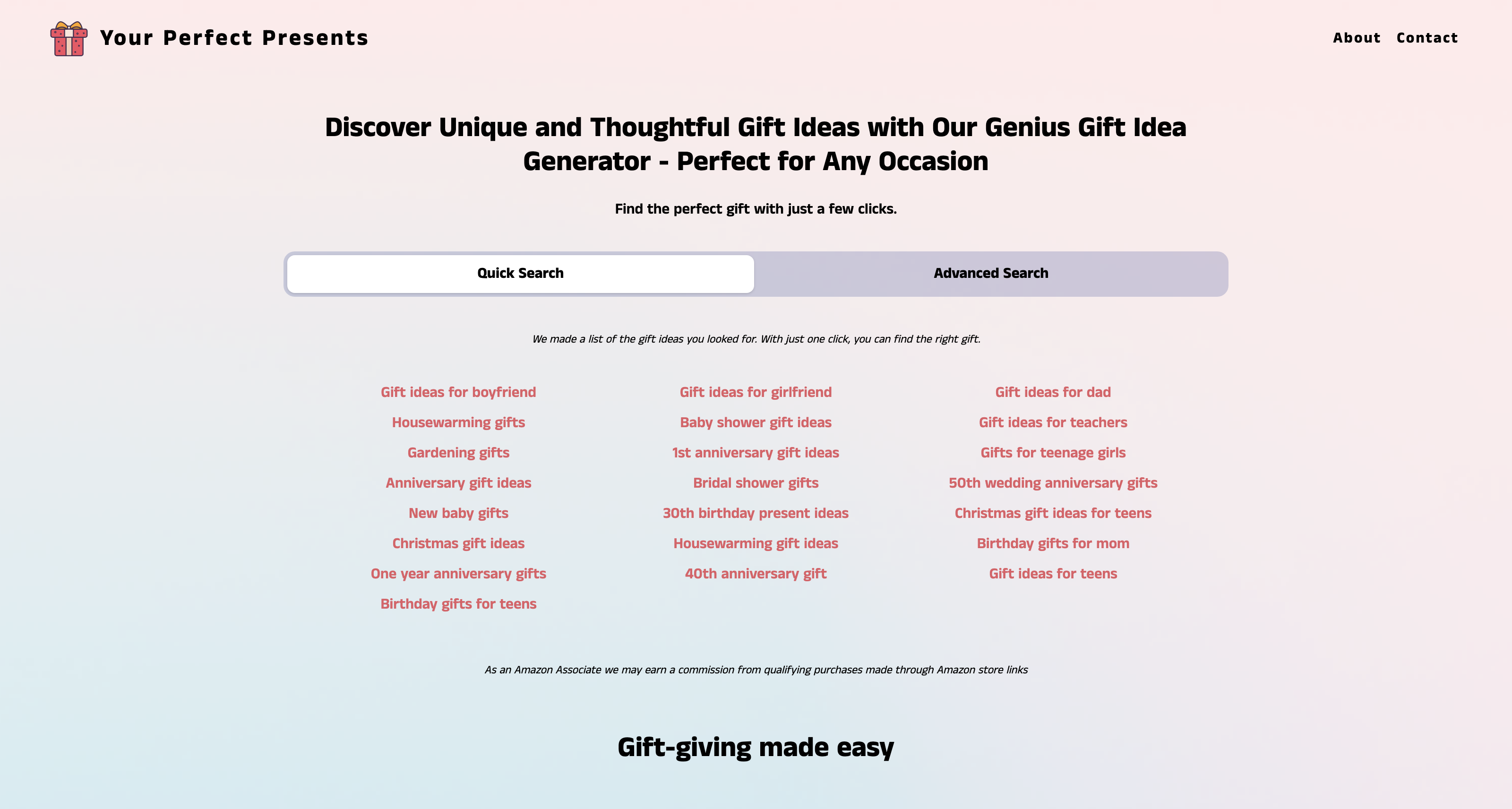 Your Perfect Presents - Genius Gift Ideas Generator