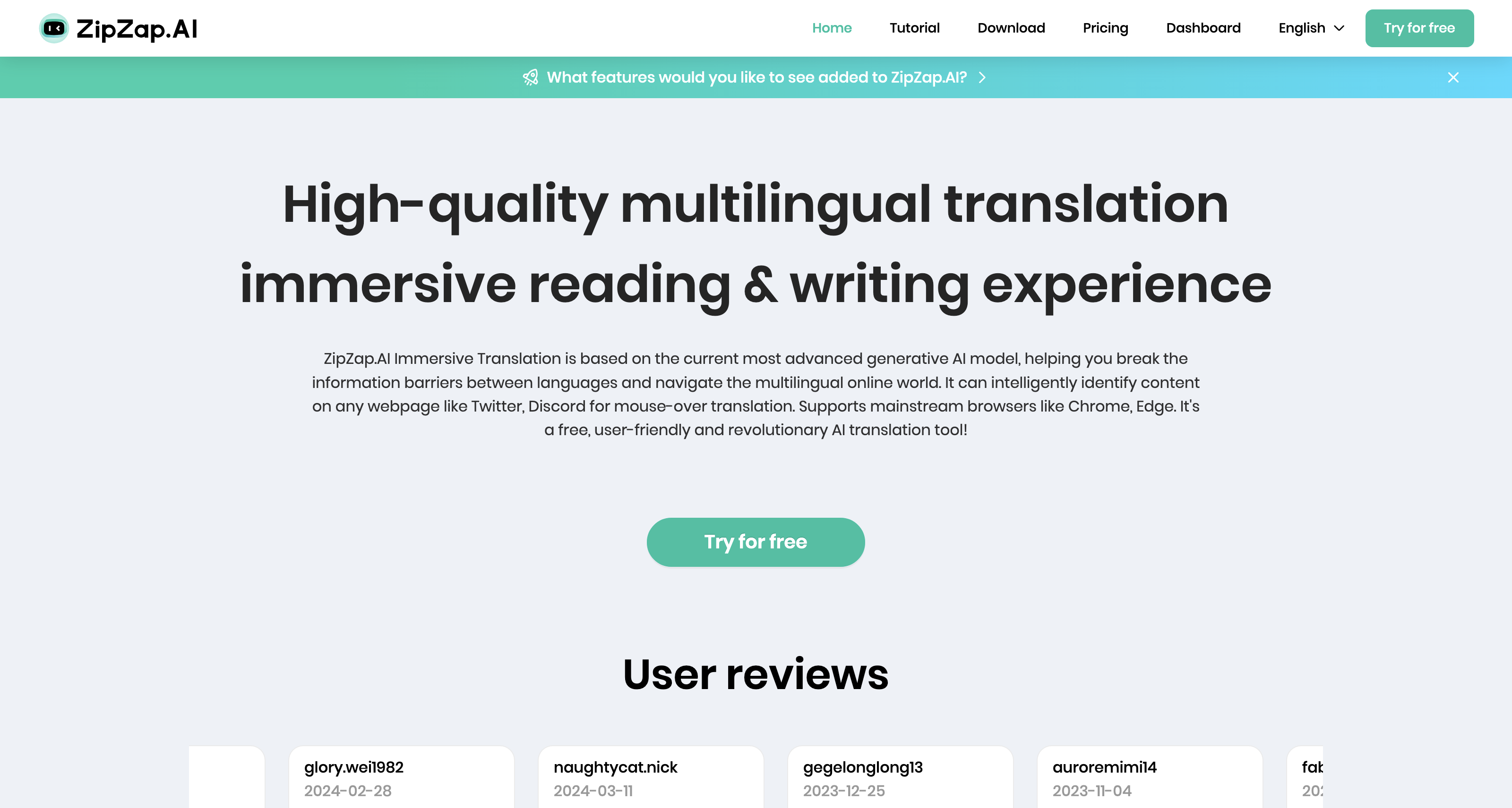 ZipZap.AI - Immersive Multilingual Translation icon