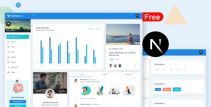 MaterialPRO Free NextJs Admin Dashboard Template