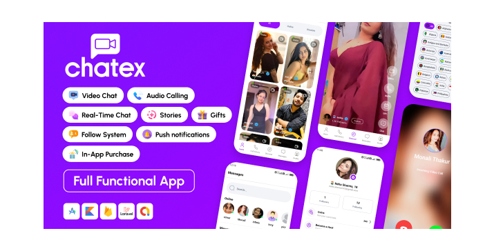Chatex - Ultimate Social Dating App, Video Calling, Audio Calling, Chat, Short Video Dating app