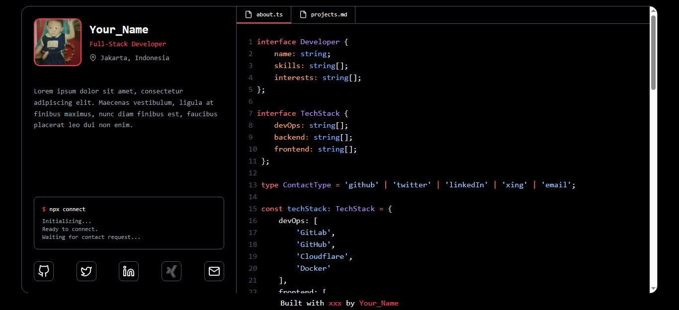 Web Portfolio Frameworks Astro and TailwindCSS