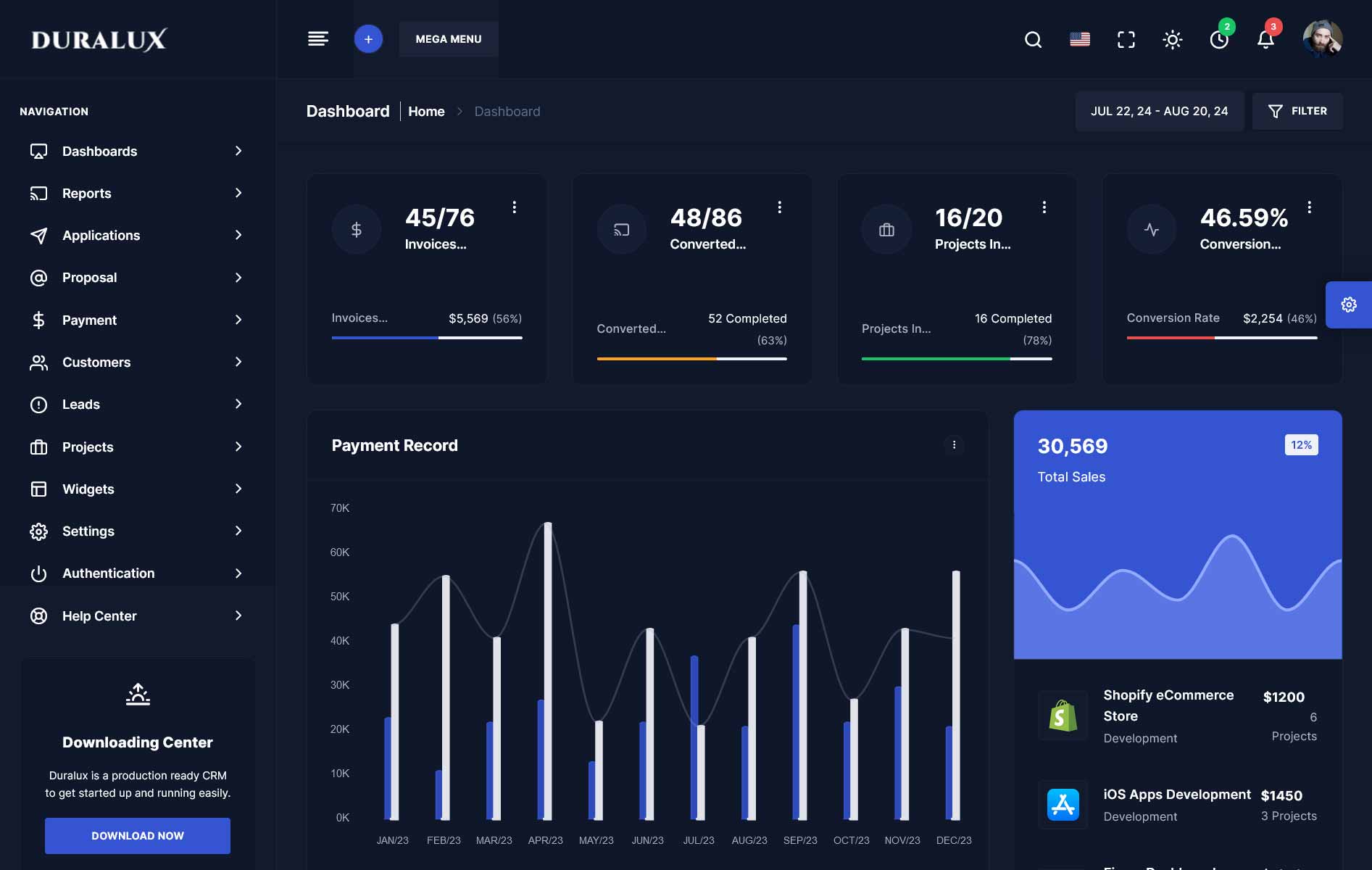 Duralux - React Admin Dashboard Template