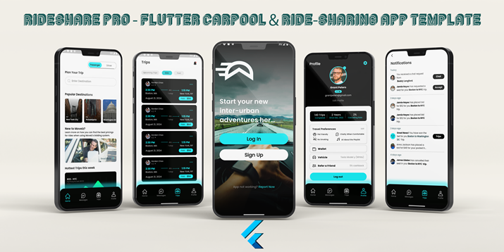 RideShare Pro - Flutter Carpool Ride-Sharing App Template
