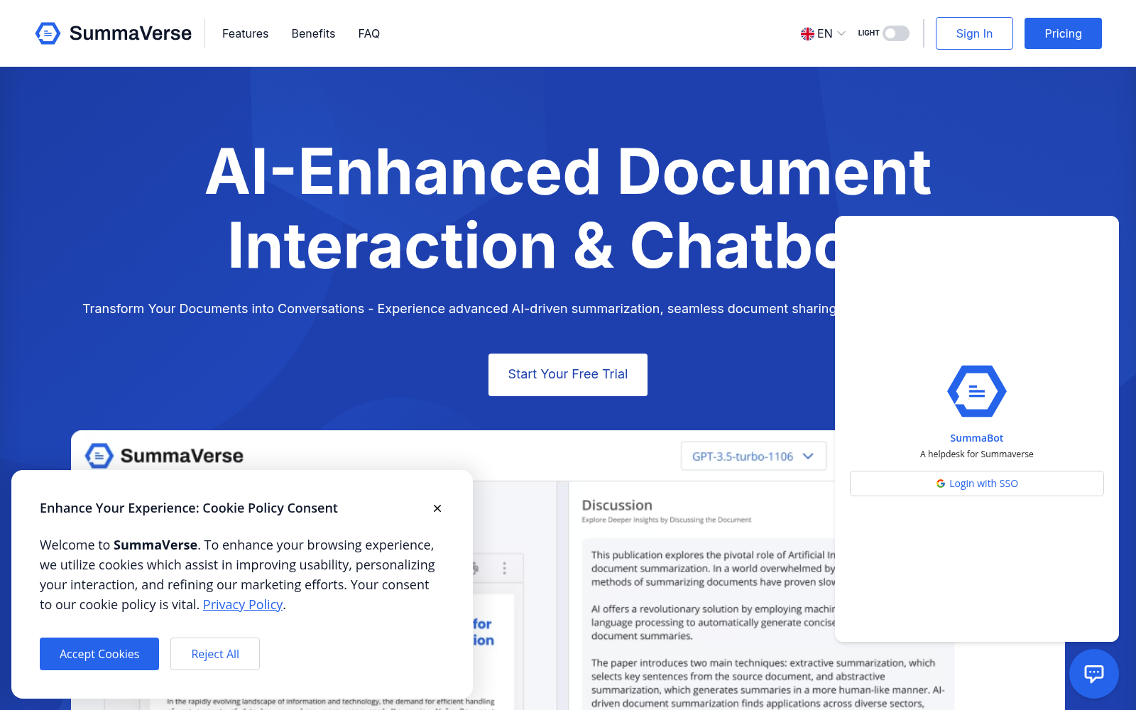 SummaVerse: AI powered document Analysis & Chatbot creation icon