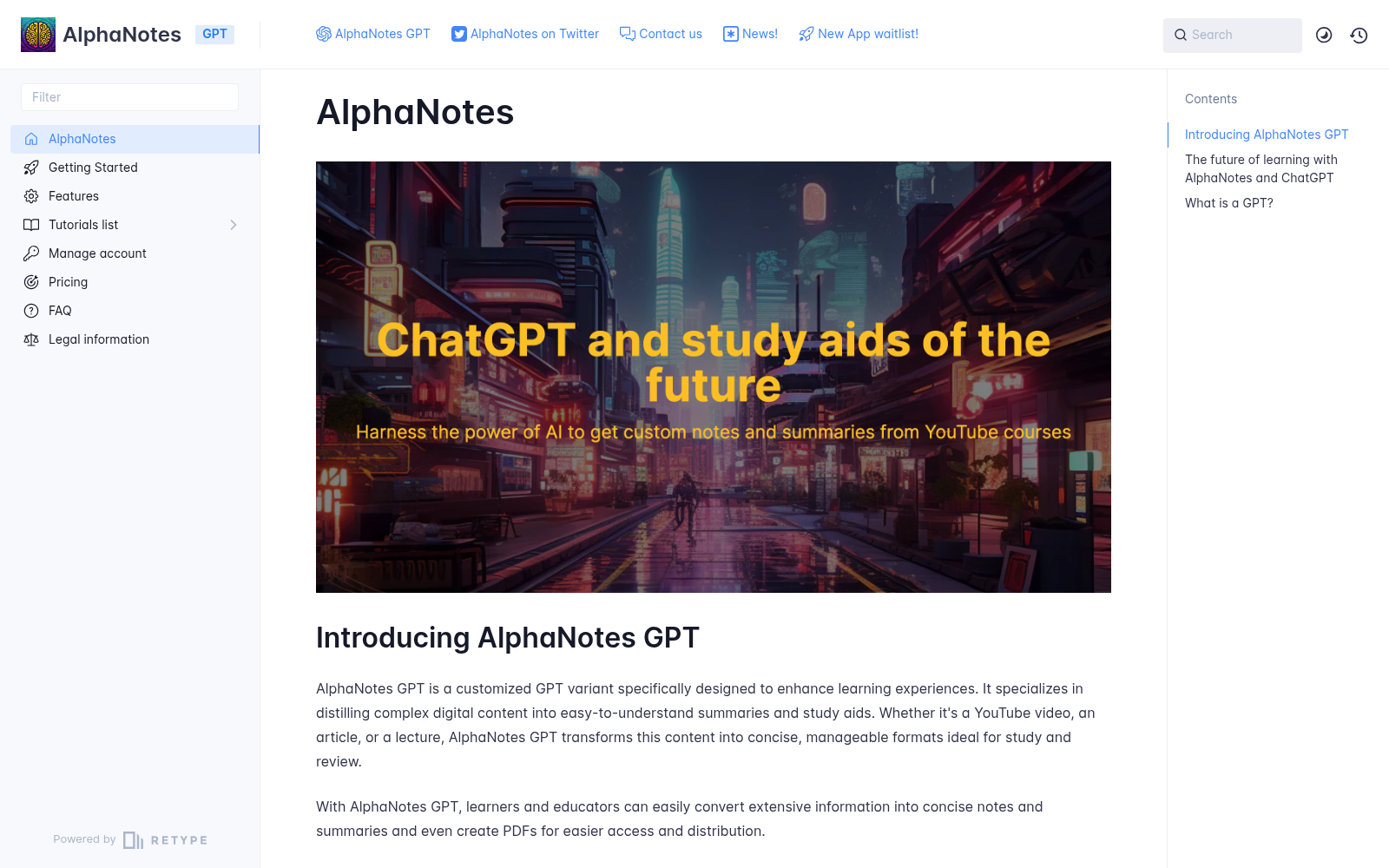 Introducing AlphaNotes on ChatGPT icon