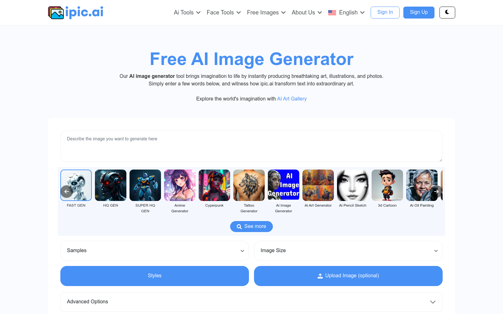 Ai Image Generator - Ai Art Generator - High Quality and 100% Unique Images - iPic.Ai - AI Powered Image Generator for Unique and Custom Images icon
