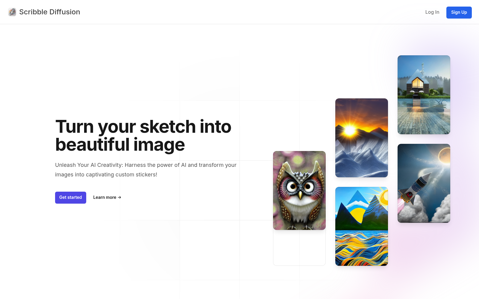 Scribble Diffusion, a Replicate opensource project that easily transforms your scribble into AI images. icon