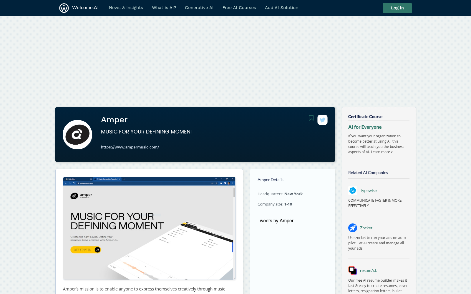Amper | Welcome AI - Discover AI Solutions icon
