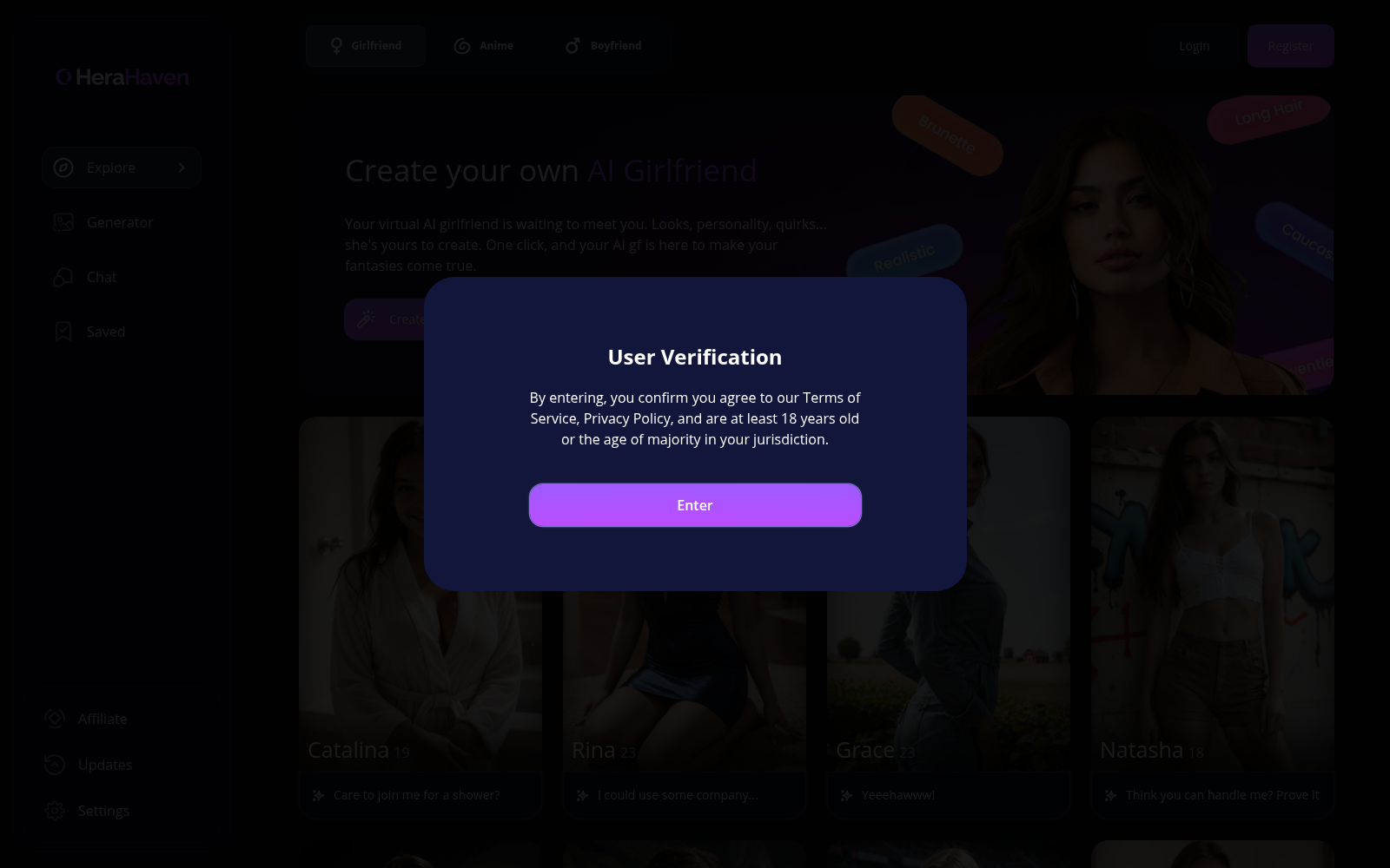 HeraHaven | AI Girlfriend App | Chat & Pictures icon